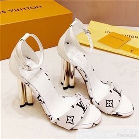 Louis Vuitton Silhouette Monogram Flower Shaped Heel Sandals White 2019 (1050-9051535)