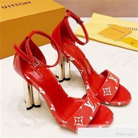 Louis Vuitton Silhouette Monogram Flower Shaped Heel Sandals Red 2019 (1050-9051536)