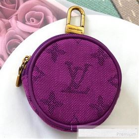 Louis Vuitton Monogram Denim Round Bag Charm & Key Holder M68291 Purple 2019 (LVSJ-9061032)