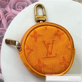 Louis Vuitton Monogram Denim Round Bag Charm & Key Holder M68291 Ochre Yellow 2019 (LVSJ-9061034)