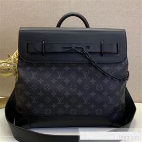 Louis Vuitton Mens Steamer PM Top Handle Bag M44473 Monogram Eclipse Canvas 2019 (LVSJ-9061037)