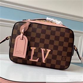 Louis Vuitton Damier Azur Canvas Saintonge Top Handle Bag N40155 Pink 2019 (LVSJ-9061040)
