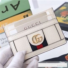 Gucci GG Web Leather Ophidia Card Case ‎523159 White (DLH-9061045)