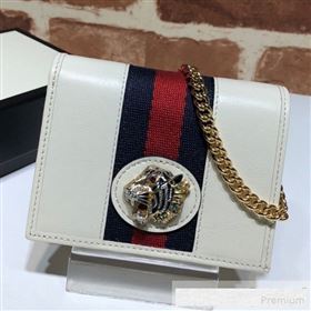 Gucci Leather Rajah Chain Card Case Wallet ‎573790 White (DLH-9061051)