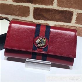 Gucci Leather Rajah Continental Wallet 573789 Red (DLH-9061056)