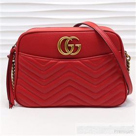 Gucci GG Marmont Leather Medium Shoulder Bag 443499 Red 2019 (MINGH-9061069)