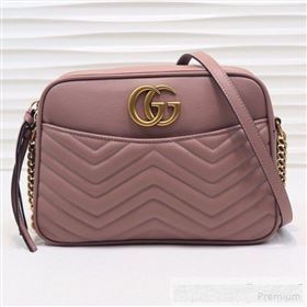 Gucci GG Marmont Leather Medium Shoulder Bag 443499 Nude 2019 (MINGH-9061068)