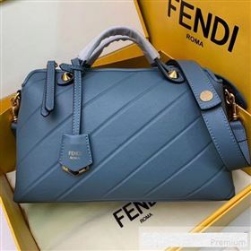 Fendi Diagonal Leather By The Way Regular Boston Bag Blue 2019 (AFEI-9061126)