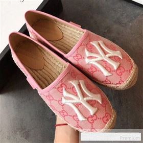 Gucci NY GG Canvas Flat Espadrilles Pink 2019 (EM-9061206)