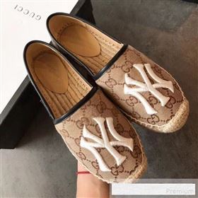 Gucci NY GG Canvas Flat Espadrilles Dark Beige 2019 (EM-9061207)