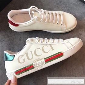 Gucci Ace Sneaker with Gucci Vintage Logo White 2019(For Women and Men) (EM-9061224)