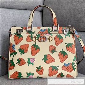 Gucci Zumi Strawberry Print Medium Top Handle Bag 564714 2019 (SLP-9062228)