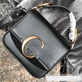 Chloe Shiny & Suede Calfskin Mini Top Handle Bag Black 2019 (JIND-9061751)