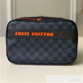 Louis Vuitton Mens Damier Cobalt Canvas Toiletry Pouch GM N60245 2019 (KD-9061705)