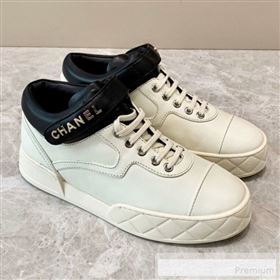 Chanel Lambskin Mid-Top Sneakers G34967 White 2019 (A8-9062127)