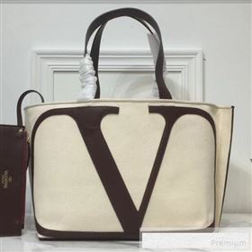 Valentino VLogo Canvas Tote Beach Bag 2019 (XYD-9062431)