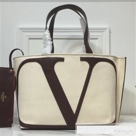 Valentino VLogo Canvas Tote Beach Bag  2019 (XYD-9062431)