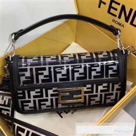 Fendi Transparent FF Medium 26cm Kan I Flap Bag Black 2019 (AFEI-9062440)