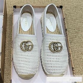 Gucci GG Crochet Knit Espadrille White 2019 (DLY-9062520)