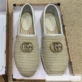 Gucci GG Crochet Knit Espadrille Beige 2019 (DLY-9062521)