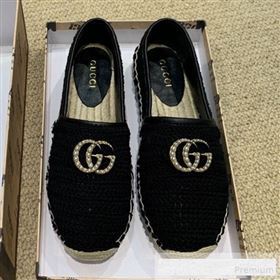 Gucci GG Crochet Knit Espadrille Black 2019 (DLY-9062524)