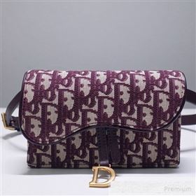 Dior Saddle Belt Bag in Burgundy Oblique Jacquard Canvas 2019 (BINF-9062737)