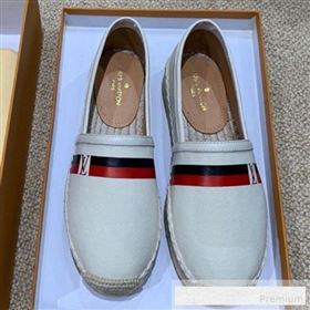 Louis Vuitton Denim LV Web Espadrilles White 2019(For Women and Men) (HANB-9062815)