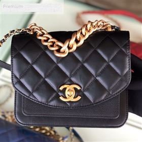 Chanel Quilted Smooth Calfskin Small Flap Bag AS0784 Black 2019 (FM-9070114)