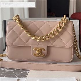 Chanel Wax Quilted Calfskin Small Classic Flap Bag Light Pink 2019 (BLWX-9070125)