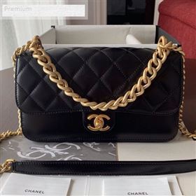 Chanel Wax Quilted Calfskin Medium Classic Flap Bag Black 2019 (BLWX-9070128)