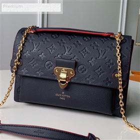 Louis Vuitton Monogram Empreinte Leather Vavin MM Shoulder Bag M43925 Navy Blue 2018 (KD-9070136)