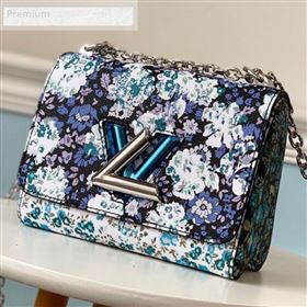 Louis Vuitton Floral Print Twist PM Chain Shoulder Bag M55038 Blue 2019 (LVSJ-9070165)