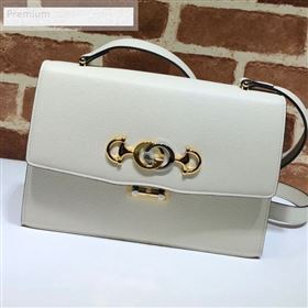 Gucci Zumi Grainy Leather Small Shoulder Bag 576388 White 2019 (DLH-9070206)