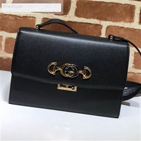 Gucci Zumi Grainy Leather Small Shoulder Bag 576388 Black 2019 (DLH-9070207)