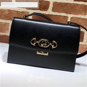 Gucci Zumi Smooth Leather Small Shoulder Bag 576388 Black 2019 (DLH-9070208)