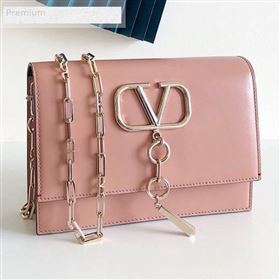 Valentino Smooth Calfskin Small VCASE Chain Shoulder Bag Pink 2019 (JJ3-9070268)