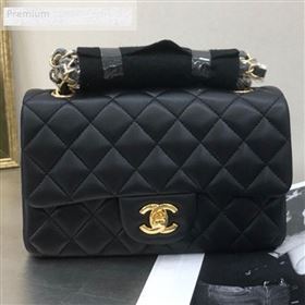 Chanel Quilted Sheepskin Leather Small Classic Flap Bag Black/Gold 2019 (JDH-9070602)