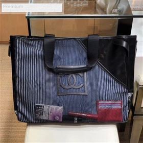 Chanel Mesh Canvas and PVC Small Shopping Tote Bag Black 2019 (SMJD-9070627)