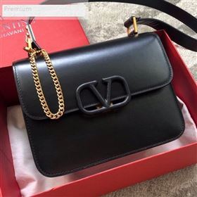 Valentino Large VSLING Smooth Calfskin Shoulder Bag Black 2019 (JIND-9070925)