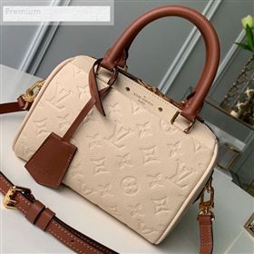 Louis Vuitton Monogram Empreinte Leather Speedy Bandouliere 20 M42397 Cream White 2019 (KD-9070826)