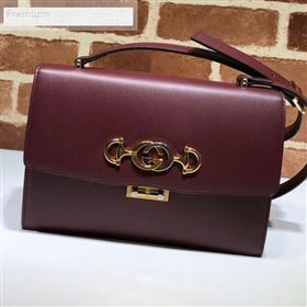 Gucci Zumi Smooth Leather Small Shoulder Bag 576388 Burgundy 2019 (DLH-9070838)