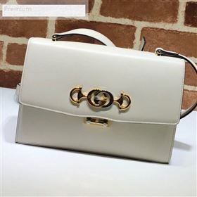 Gucci Zumi Smooth Leather Small Shoulder Bag 576388 White 2019 (DLH-9070835)