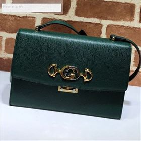 Gucci Zumi Grainy Leather Small Shoulder Bag 576388 Green 2019 (DLH-9070837)