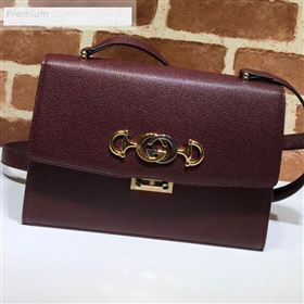 Gucci Zumi Grainy Leather Small Shoulder Bag 576388 Burgundy 2019 (DLH-9070839)