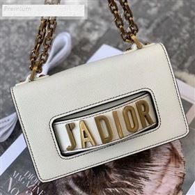 Dior JAdior Mini Flap Chain Bag in Palm Grained Leather White 2019 (XXG-9070857)