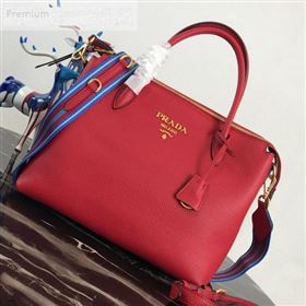 Prada Grained Soft Calf Leather Top Handle Bag 1BA157 Red 2019 (PYZ-9070864)