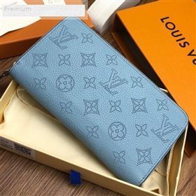 Louis Vuitton Perforated Monogram Calfskin Long Zippy Wallet M58428 Blue 2019 (LVSJ-9071269)