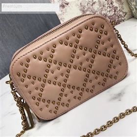 Dior Lady Dior Studded Lambskin Camera Case Shoulder Bag Nude 2019 (LI-9071331)