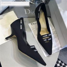 Dior Jadior Fabric Logo Band Heel Pump 6.5cm/9.5cm Black 2019 (JINC-9071732)