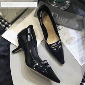 Dior Jadior Patent Leather Logo Band Heel Pump 6.5cm/9.5cm Black 2019 (JINC-9071733)